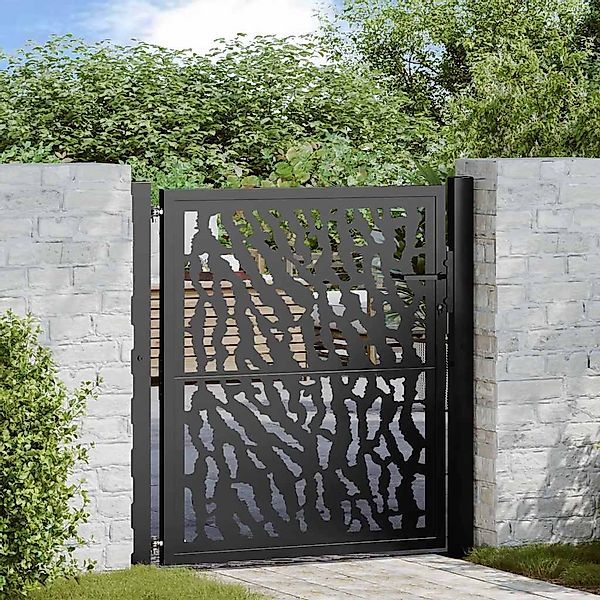 vidaXL Gartentor, Gartentor Schwarz 105x106 cm günstig online kaufen