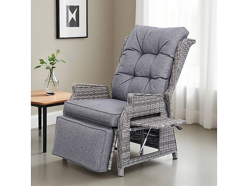 HOMECALL Rattanstuhl Gartensessel Indoor Verstellbar Liegestuhl Gartenliege günstig online kaufen