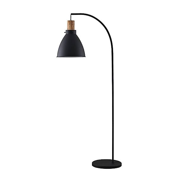 Lindby Stehleuchte Trebale, schwarz, Holz, 154 cm, E27 günstig online kaufen