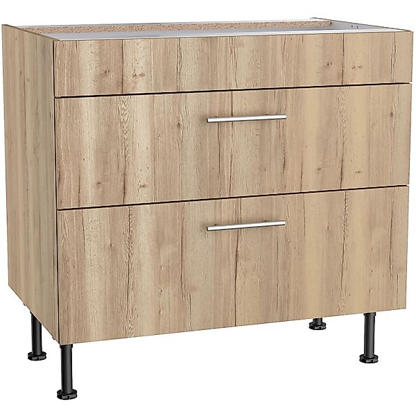 Optifit Küchen-Unterschrank mit 2 Auszügen Erik290 90x87x58,4cm WildEiche günstig online kaufen