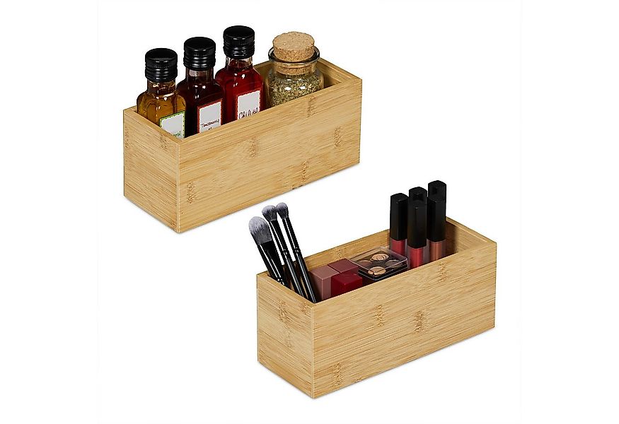 relaxdays Organizer Bambus Aufbewahrungsbox im 2er Set (2er Set) günstig online kaufen