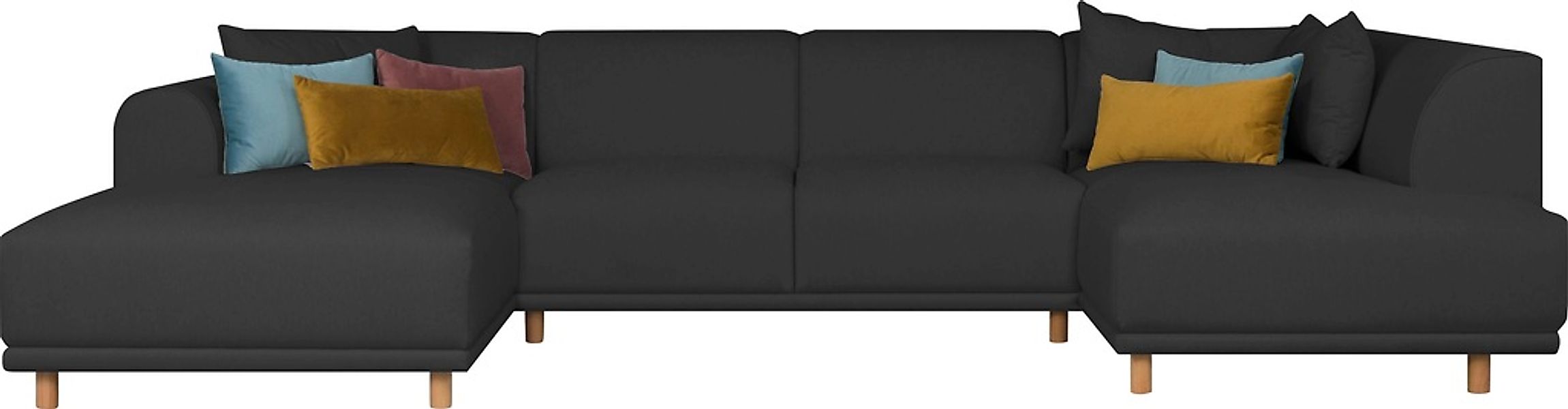 andas Wohnlandschaft "Maroon U-Form" in skandinavischem Design, mit losen K günstig online kaufen