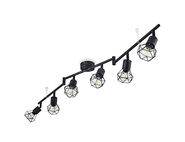 hofstein Deckenleuchte »Borio« 6-flammige Retro Deckenlampe aus Metall schw günstig online kaufen