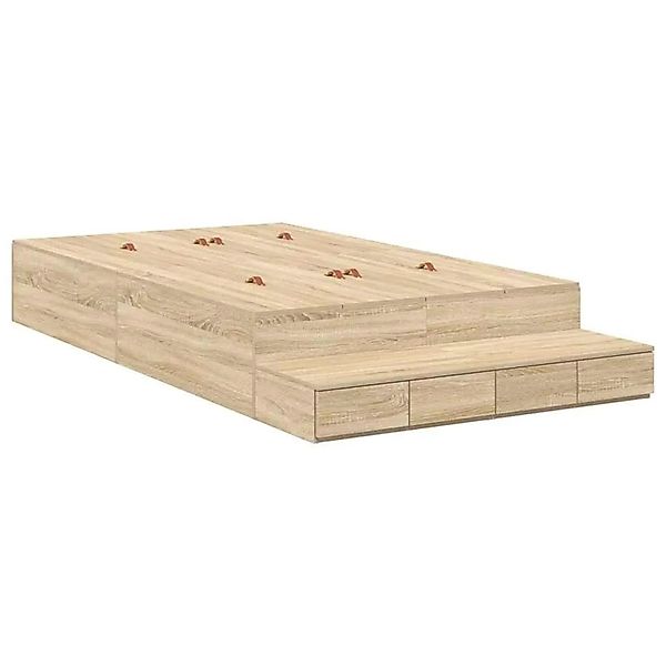 vidaXL Stauraumbett Sonoma-Eiche 120 cm Holzwerkstoff 3335687 günstig online kaufen