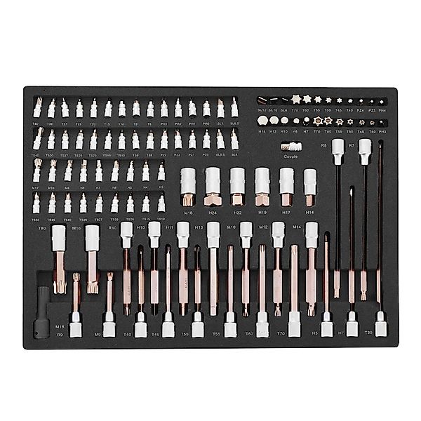 STAHLWERK Werkstattwageneinlage mit 102 Teiligem Bit und Steckschlüsselsatz günstig online kaufen