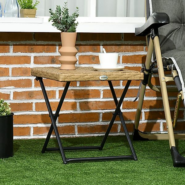 Outsunny Gartentisch Polyrattan Gartentisch klappbar Couchtisch günstig online kaufen