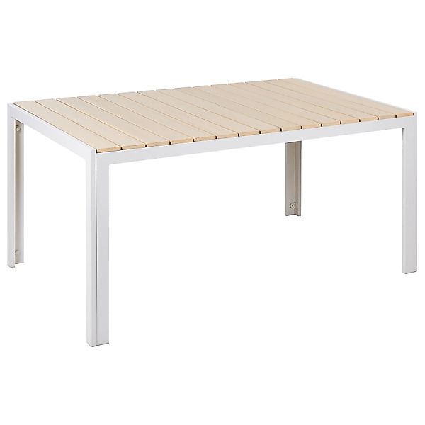Beliani Gartentisch COMO Beige Weiss 150x90x74 günstig online kaufen