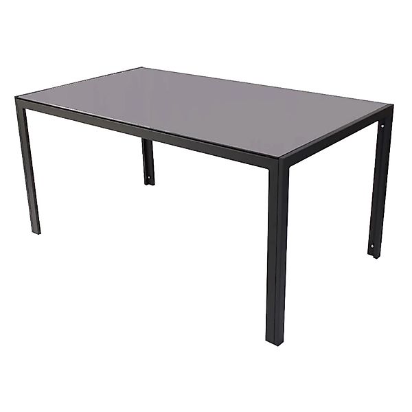 Moawo Gartentisch Dunkelgrau Black Tempered Glasplatte 160x90cm günstig online kaufen