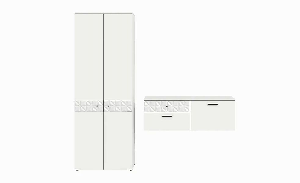 Garderobenkombination  Prisma ¦ weiß ¦ Maße (cm): B: 195 H: 192 T: 34.0 Gar günstig online kaufen