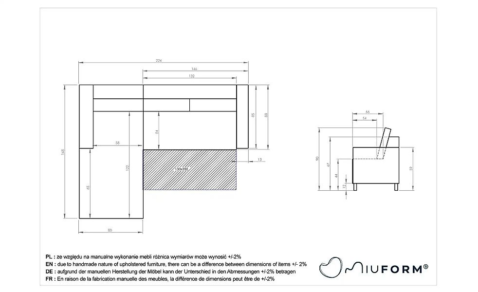 Miuform Ecksofa mit Schlaffunktion Stylish Stan ¦ türkis/petrol ¦ Maße (cm) günstig online kaufen