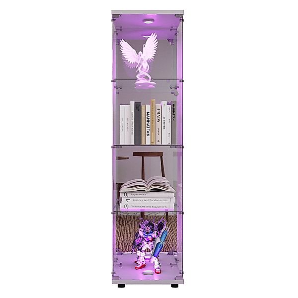 FUROKOY Glasvitrine Standvitrine, Modern Glas Vitrinenschrank günstig online kaufen