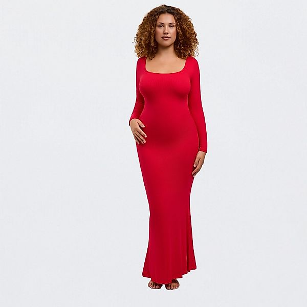 Creamy Fabrics Jerseykleid Ribbed Long Sleeve günstig online kaufen