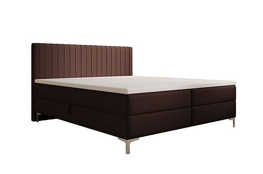 Luxusbetten24 Boxspringbett Leona Kunstleder, mit Stauraum günstig online kaufen