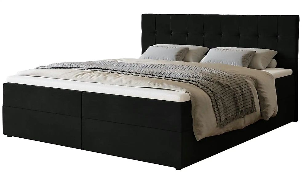 Boxbett mit Bettkasten und Topper Dartford ¦ schwarz ¦ Maße (cm): B: 180 H: günstig online kaufen