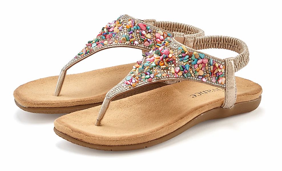 Vivance Sandale "Sommerschuh", Zehentrenner Sandale mit Schmucksteinen VEGA günstig online kaufen