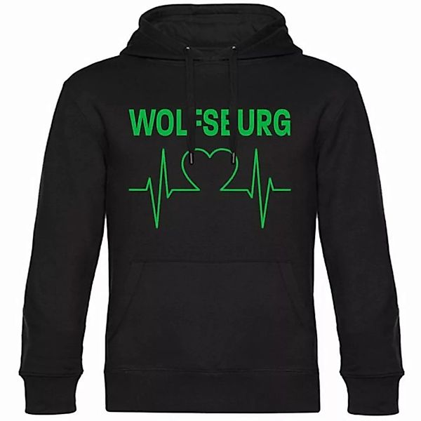 multifanshop Kapuzensweatshirt Wolfsburg - Herzschlag - Pullover günstig online kaufen