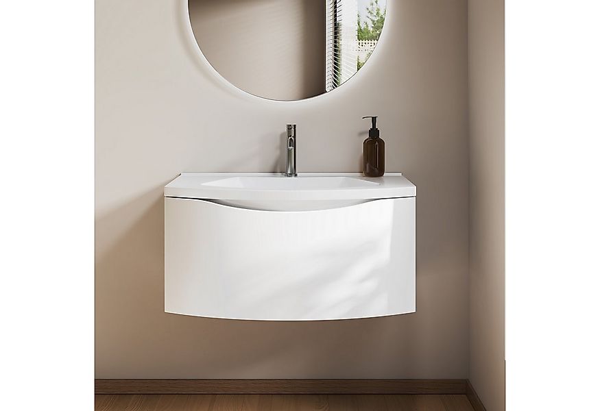 BRIDGE BENO Badmöbel-Set 60/80cm Curved Badezimmerwaschtisch, Mineralgussbe günstig online kaufen