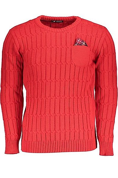 U.S. GRAND POLO Strickpullover Eleganter Roter Herrenpullover mit Zopfmuste günstig online kaufen