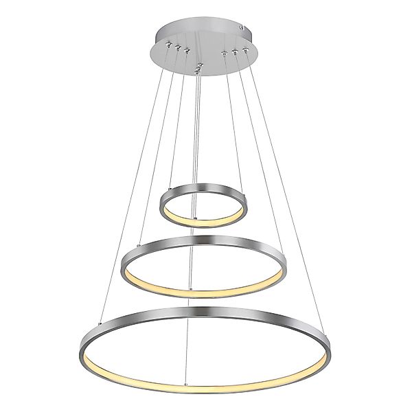 Globo LED-Hängeleuchte Ralph Metallfarben Ø 51 cm 3 Lichtringe günstig online kaufen
