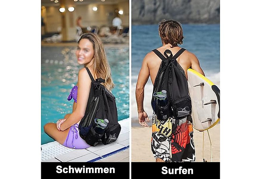 Mutig Strandtasche Turnbeutel mit Kordelzug, Mesh Schwimmbeutel wasserdicht günstig online kaufen