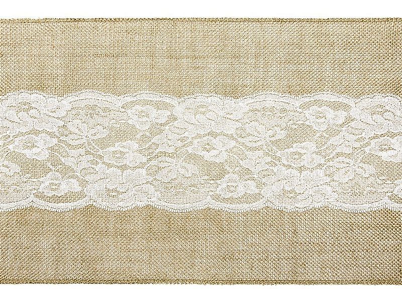 partydeco Tischläufer, Tischläufer Jute mit mittiger günstig online kaufen