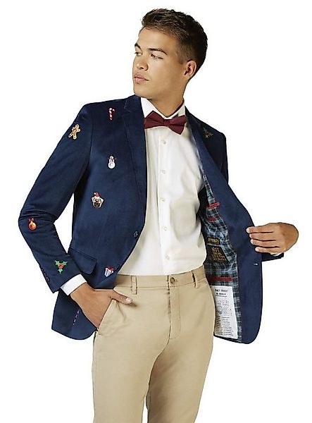 Opposuits Partyanzug X-Mas Icons - weihnachtlicher Blazer dunkelblau, Samti günstig online kaufen