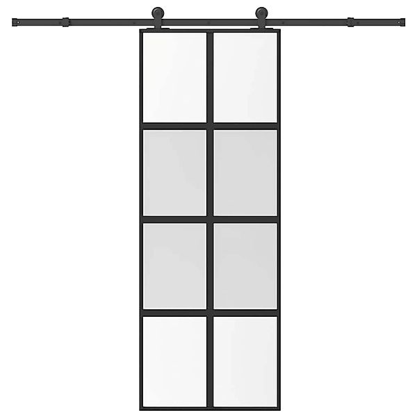vidaXL Schiebetür mit Beschlag 76x205 cm Hartglas & Aluminium 3333010 günstig online kaufen