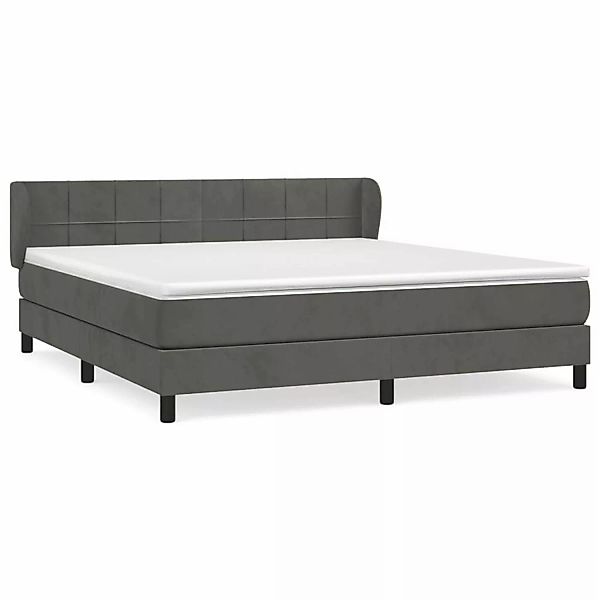 vidaXL Boxspringbett mit Matratze Dunkelgrau 180x200 cm Samt1371595 günstig online kaufen