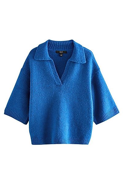 Next Polokragenpullover Polopullover, offener Kragen, halblange Ärmeln (1-t günstig online kaufen