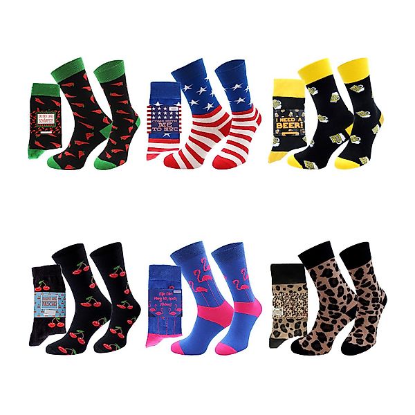 Chili Lifestyle Freizeitsocken Geschenksocken Set 6 günstig online kaufen