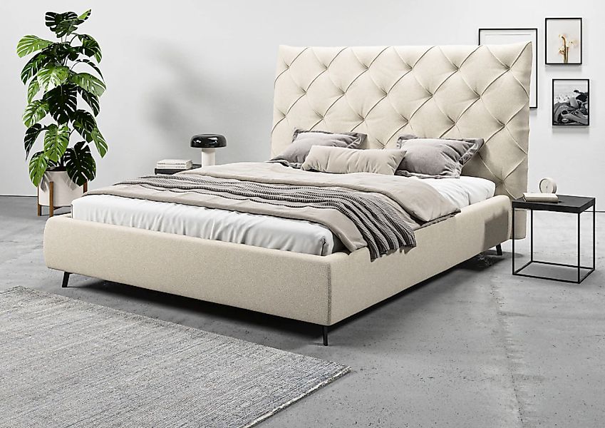 Home affaire Polsterbett "Maxime, in 4 Breiten bis 200cm, auch in Leder" Ko günstig online kaufen