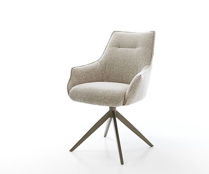 Drehstuhl Alja-Flex mit Armlehnen Webstoff Soft Beige Kreuzgestell breit Ef günstig online kaufen