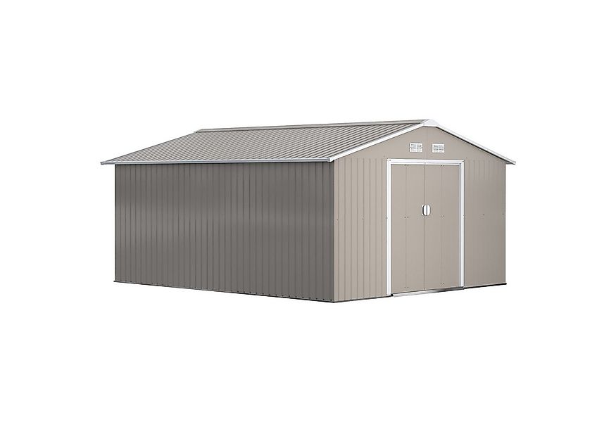 Outsunny Gerätehaus 12,4 m², mit Pultdach, Schiebetür, Fundament, BxT: 340x günstig online kaufen
