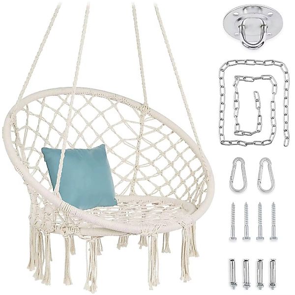 Diyarts Hängesessel (Makramee-Hängesessel mit 2 Aufhängemöglichkeiten, günstig online kaufen