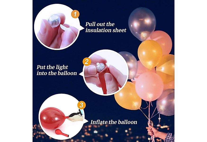 PRECORN LED-Leuchtmittel 100 Stück Blinkende Mini Ballonlichter Party Licht günstig online kaufen