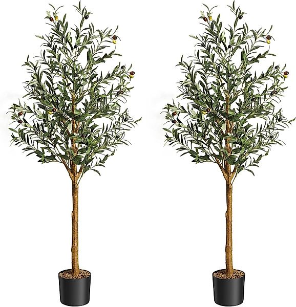 Kunstbaum Künstlicher Olivenbaum,mit Moos,schwarzer Anzuchttopf, GarveeMore günstig online kaufen