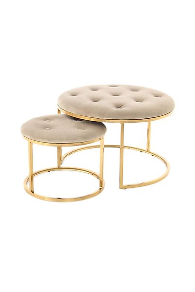 Kayoom Polstergarnitur "Hocker Becky 825 2er-Set, runde Form, angesagter Re günstig online kaufen