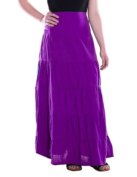 Vishes Maxirock Damen Maxi-Rock Baumwolle Vintage, Retro elastischer Bund m günstig online kaufen