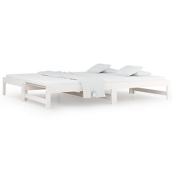 vidaXL Bett, Tagesbett Ausziehbar Weiß 2x(90x200) cm Massivholz Kiefer günstig online kaufen