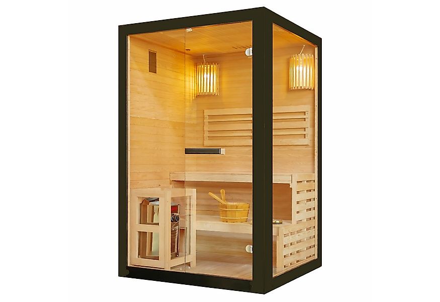 Sanotechnik Sauna PANORAMA black, BxTxH: 130 x 120 x 200 cm günstig online kaufen