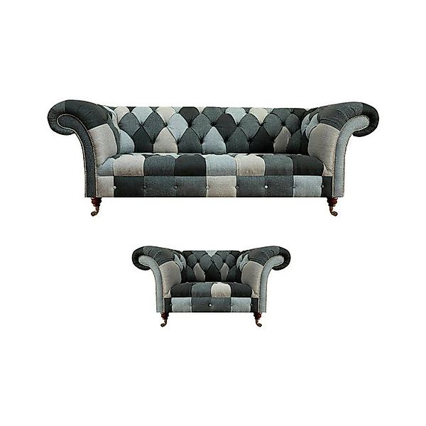 JVmoebel Chesterfield-Sofa Wohnzimmer Sofa Dreisitze Couch Polstermöbel Ses günstig online kaufen