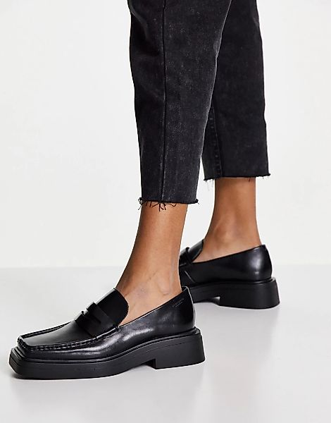 Vagabond – Eyra – Flache Loafer aus schwarzem Leder günstig online kaufen