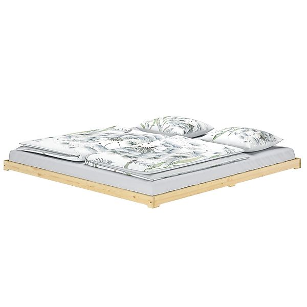 Erst-Holz Futonbett Bodenbett Niedriges Ehebett 200 x 200 Kiefer Massiv Mod günstig online kaufen