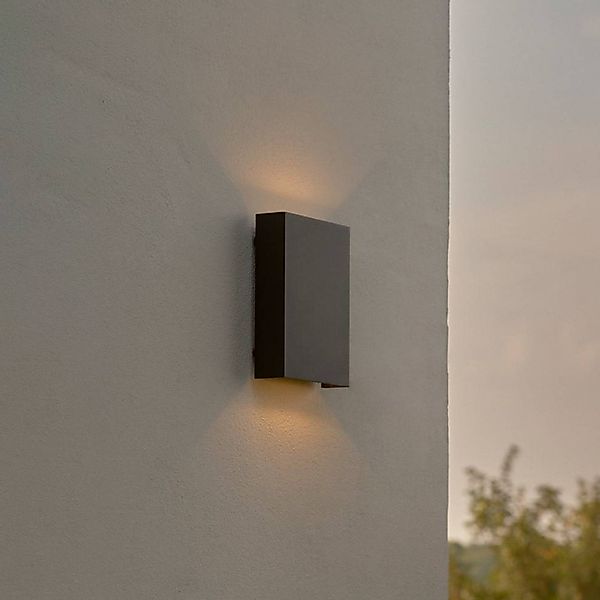 LED-Außenwandlampe Fold Seaside up/down, 15 x 21 cm, schwarz günstig online kaufen