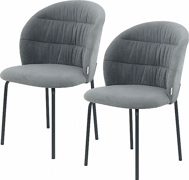 TOM TAILOR HOME 4-Fußstuhl "LEAF CHAIR" (Set) 2 Stk.4-Fußgestell, Raffung i günstig online kaufen