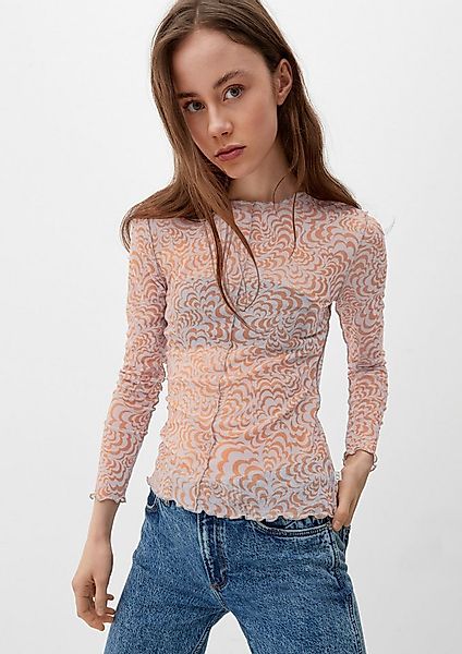 QS Langarmshirt T-Shirt T-Shirt mit Inside Out-Effekt günstig online kaufen