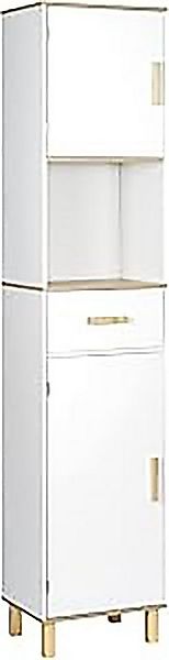 EUGAD Hochschrank (1-St) mit 5 Fächern 1 Schublade, weiß, 40x180x30 cm günstig online kaufen