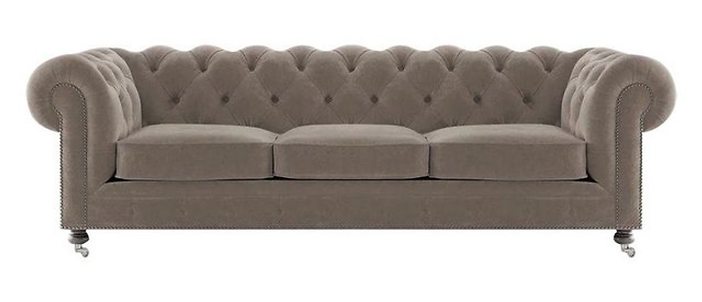 JVmoebel Chesterfield-Sofa Gelb Samt Dreisitzer Polster Möbel Hotel Wohnzim günstig online kaufen