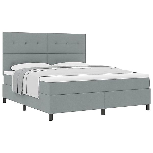 vidaXL Boxspringbett mit Matratze Hellgrau 180 x 200 cm Stoff 3339406 günstig online kaufen