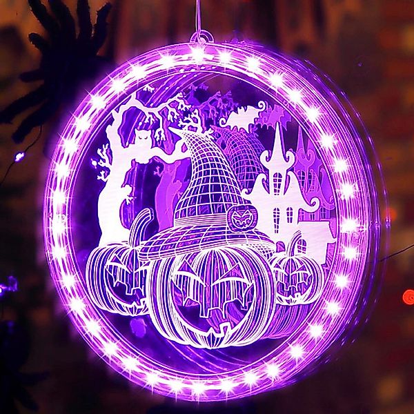 Sunicol LED-Dekofigur Halloween-Fensterlichter mit Saugnapf, Batterie, günstig online kaufen
